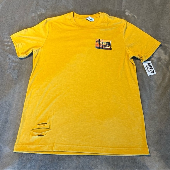 Ripped Rags : Twilight Palms Ripped T-shirt Size L - Picture 1 of 12